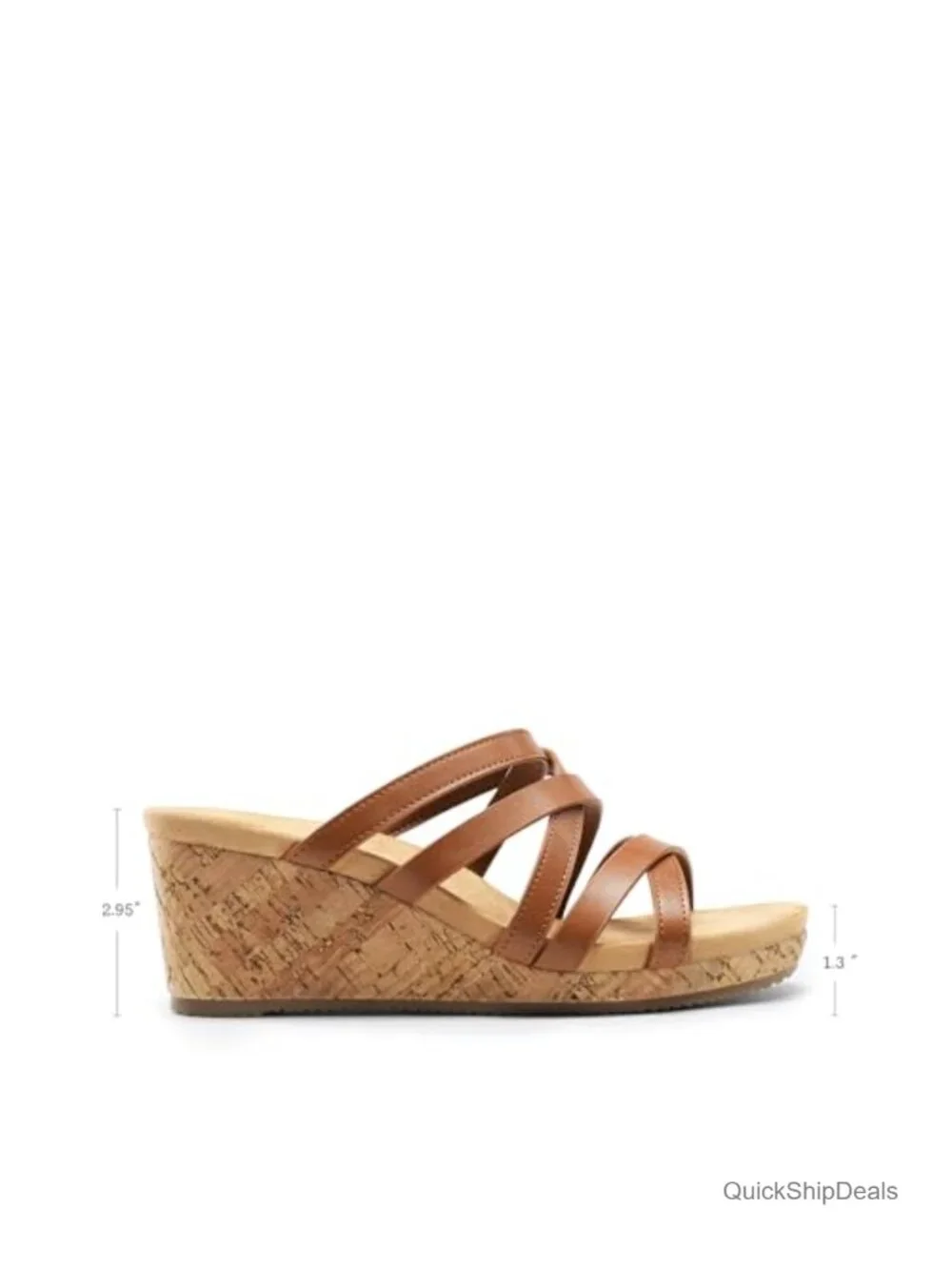 Wedge Sandals for Women, Comfort Cork Strappy Platform Slides, EVA Insole